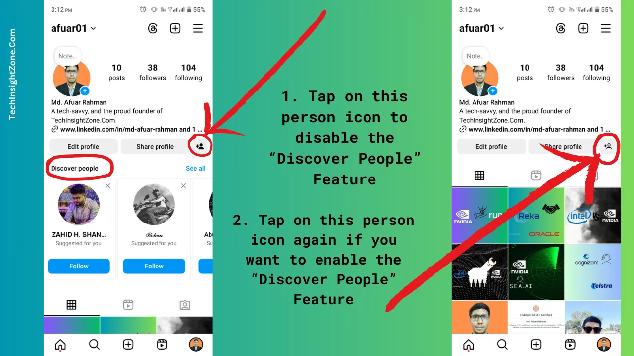 Disable Discover People on Instagram