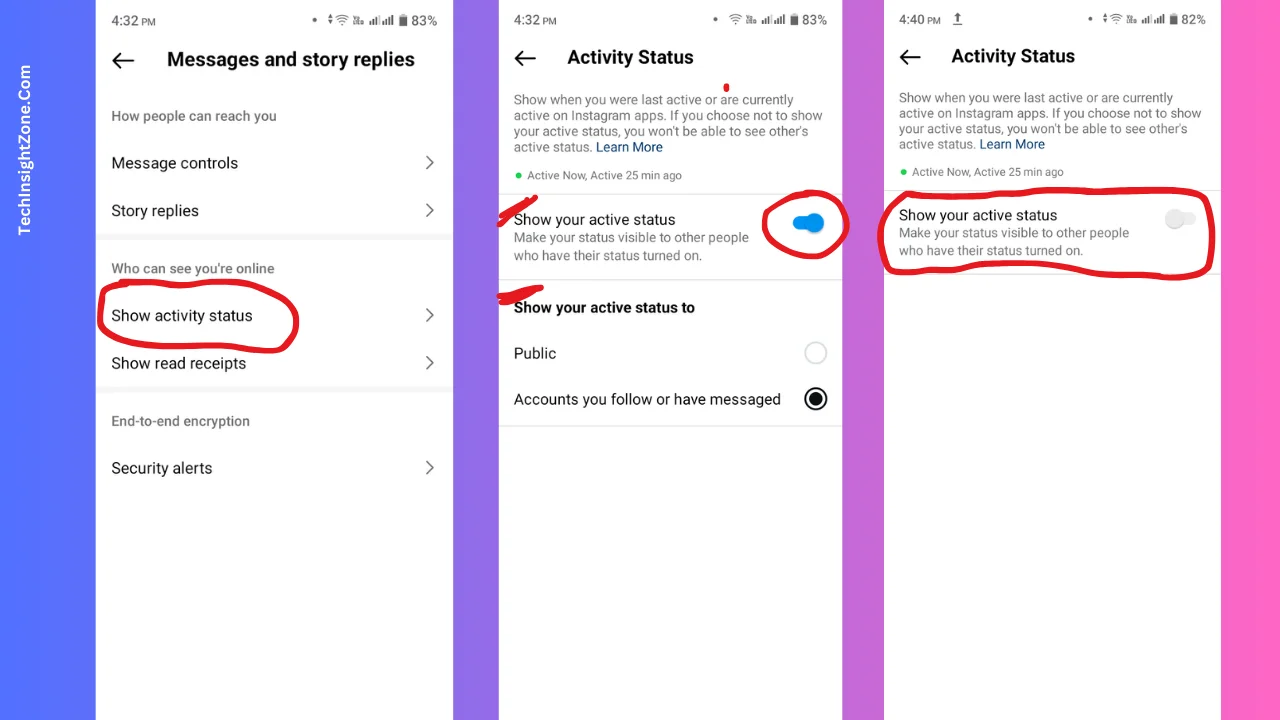 Toggle Off Your Active Status
