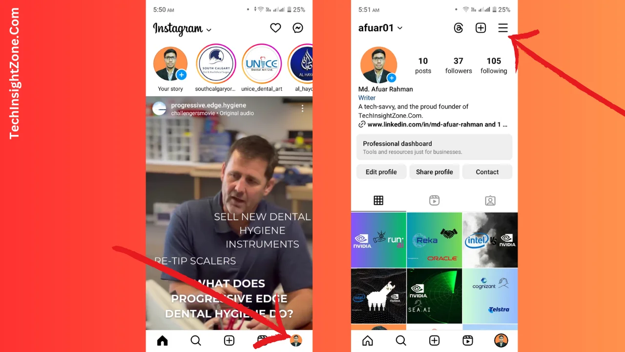 Visit Your Instagram Profile