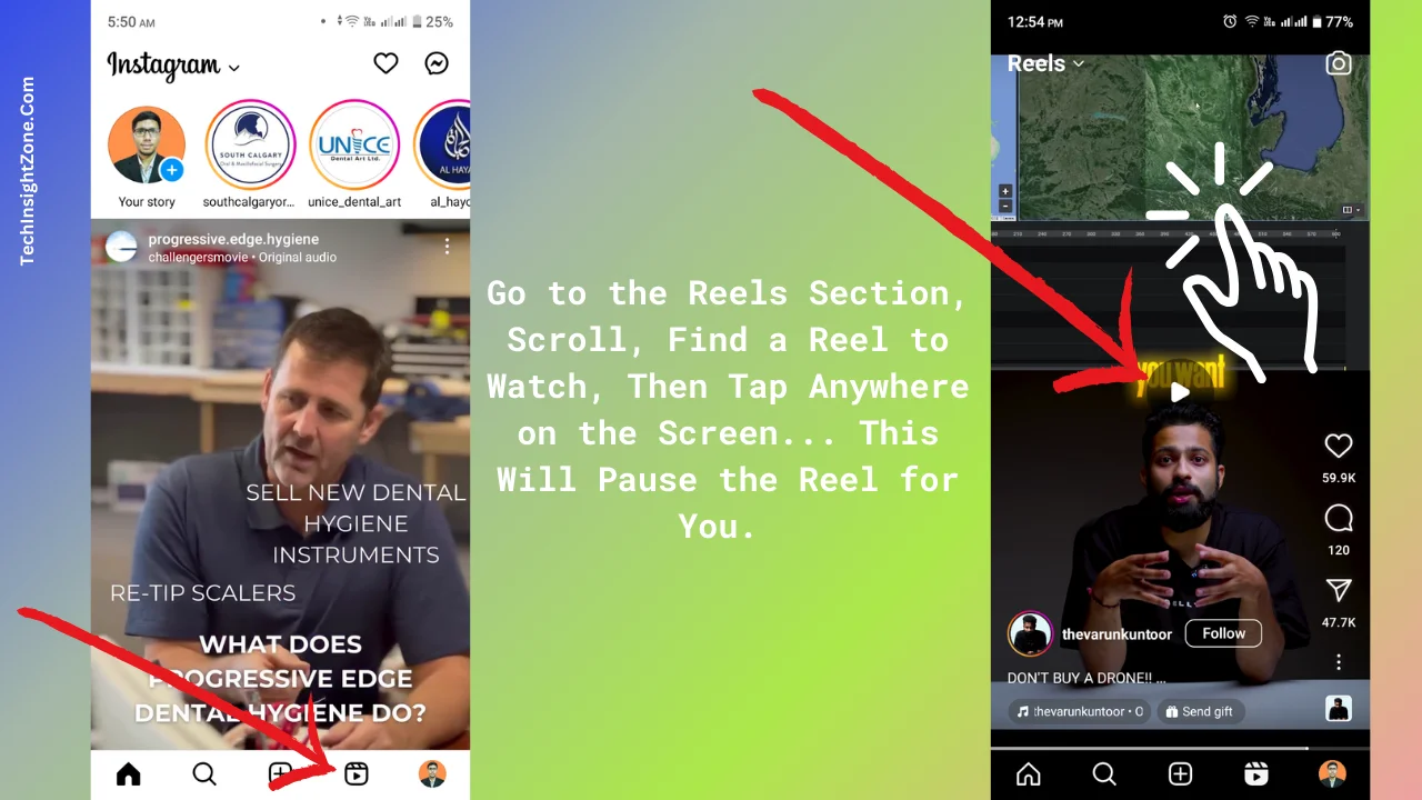 Pause Instagram Reels