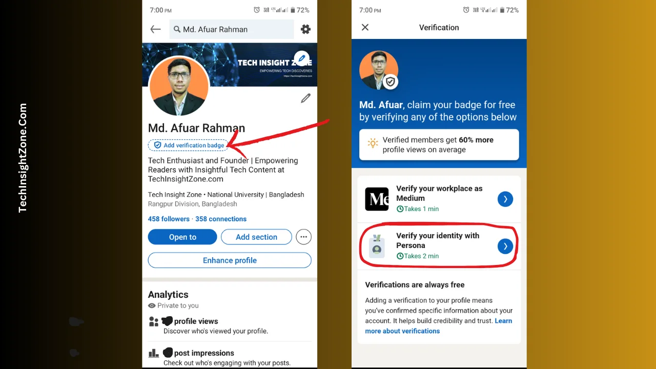 Start LinkedIn Profile Varification