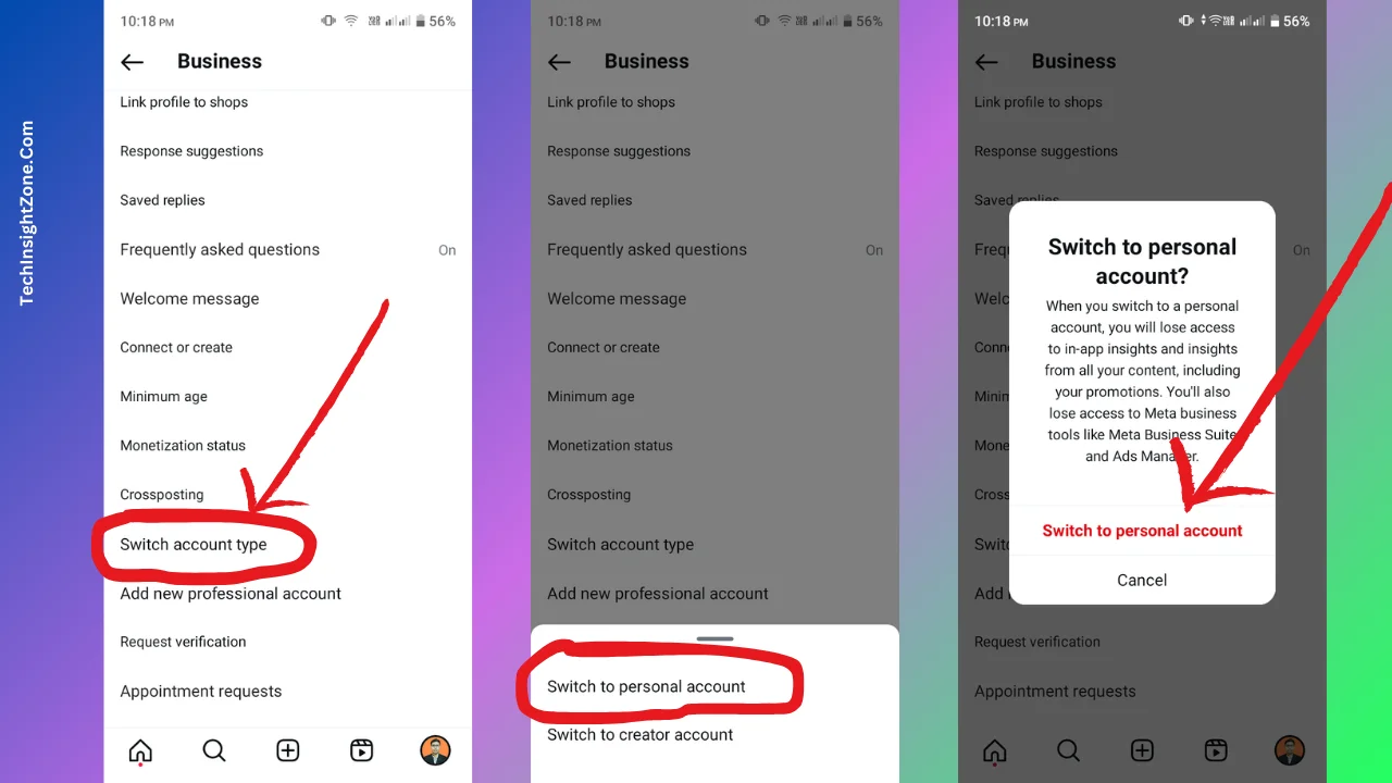 Switch Back to Instagram Personal Account