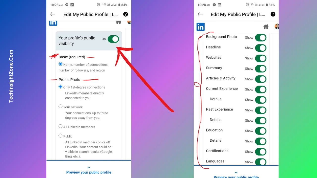 Controlling Overall LinkedIn Public Profile Visibility