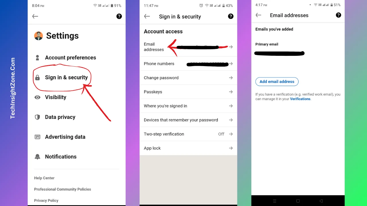 Change Primary Email on LinkedIn