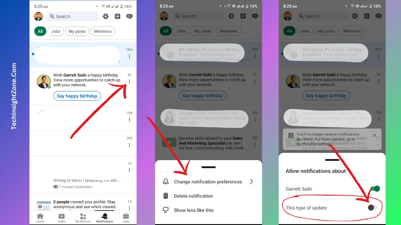 Turn off Birthday Notifications on LinkedIn