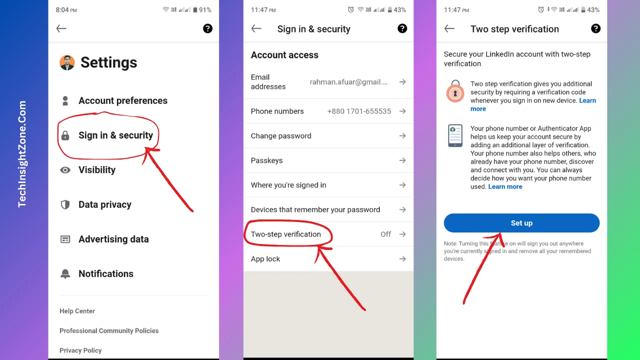 Turn on Two-Step Verification on LinkedIn